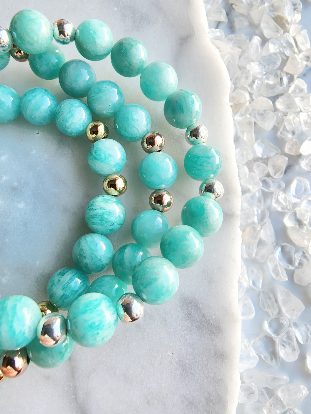 Amazonite alleviates worry and balances energy, making it an ideal companion for those seeking harmony in their personal and professional lives. Sourced from nature's depths, Amazonite invites you to embrace your authentic self and stand strong in your convictions