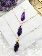 Load image into Gallery viewer, Amethyst has calming energy believed to promote inner peace and emotional balance, helping individuals connect with their higher selves and tap into their innate wisdom.
