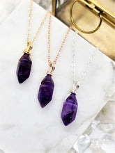 Load image into Gallery viewer, Amethyst Mini Point Necklace
