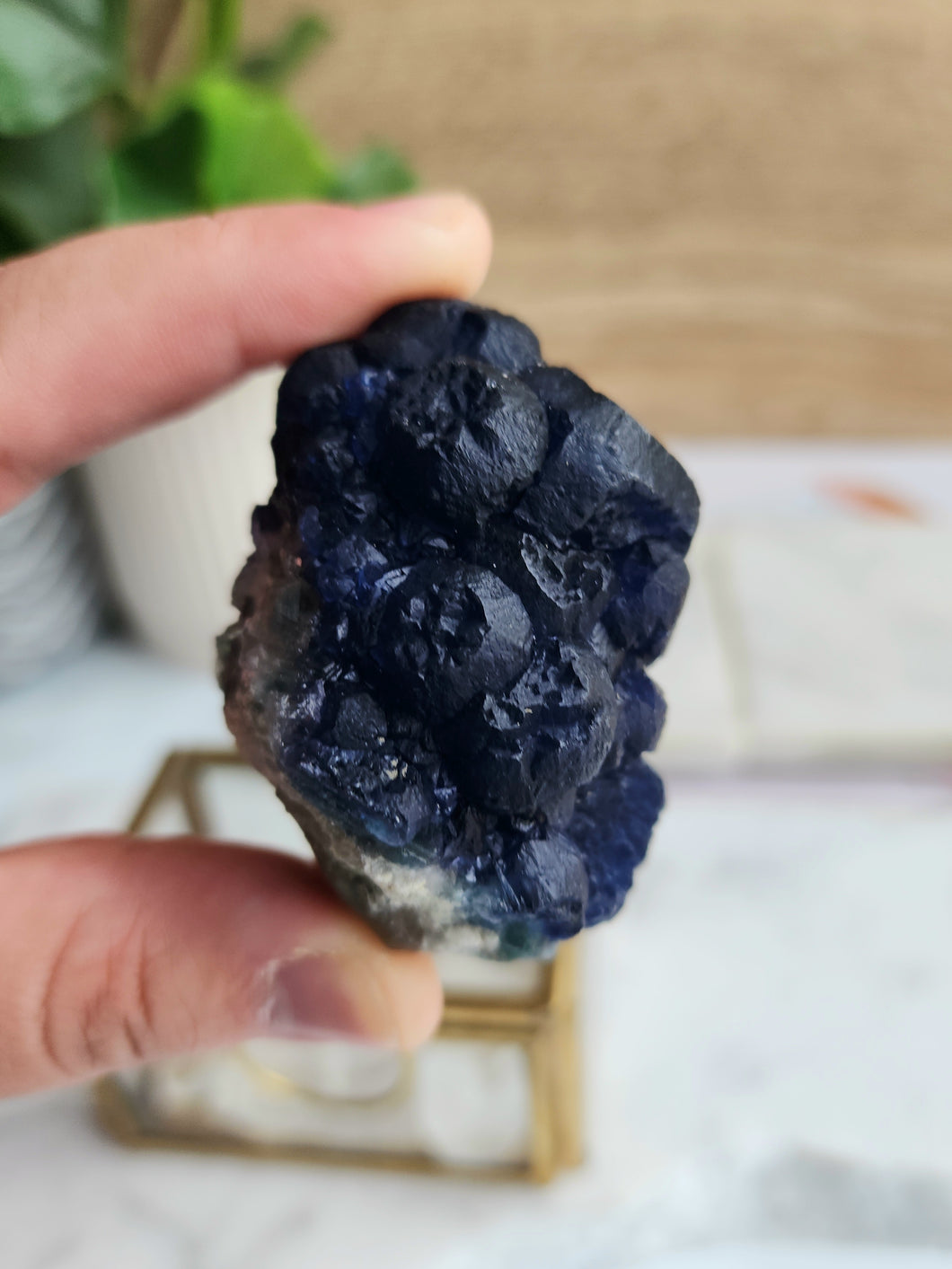 'Blueberry' Fluorite on Quartz #3
