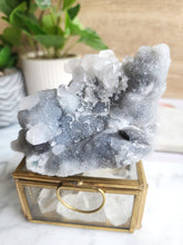 Load image into Gallery viewer, White Calcite on druzy Quartz &amp; Chalcedony
