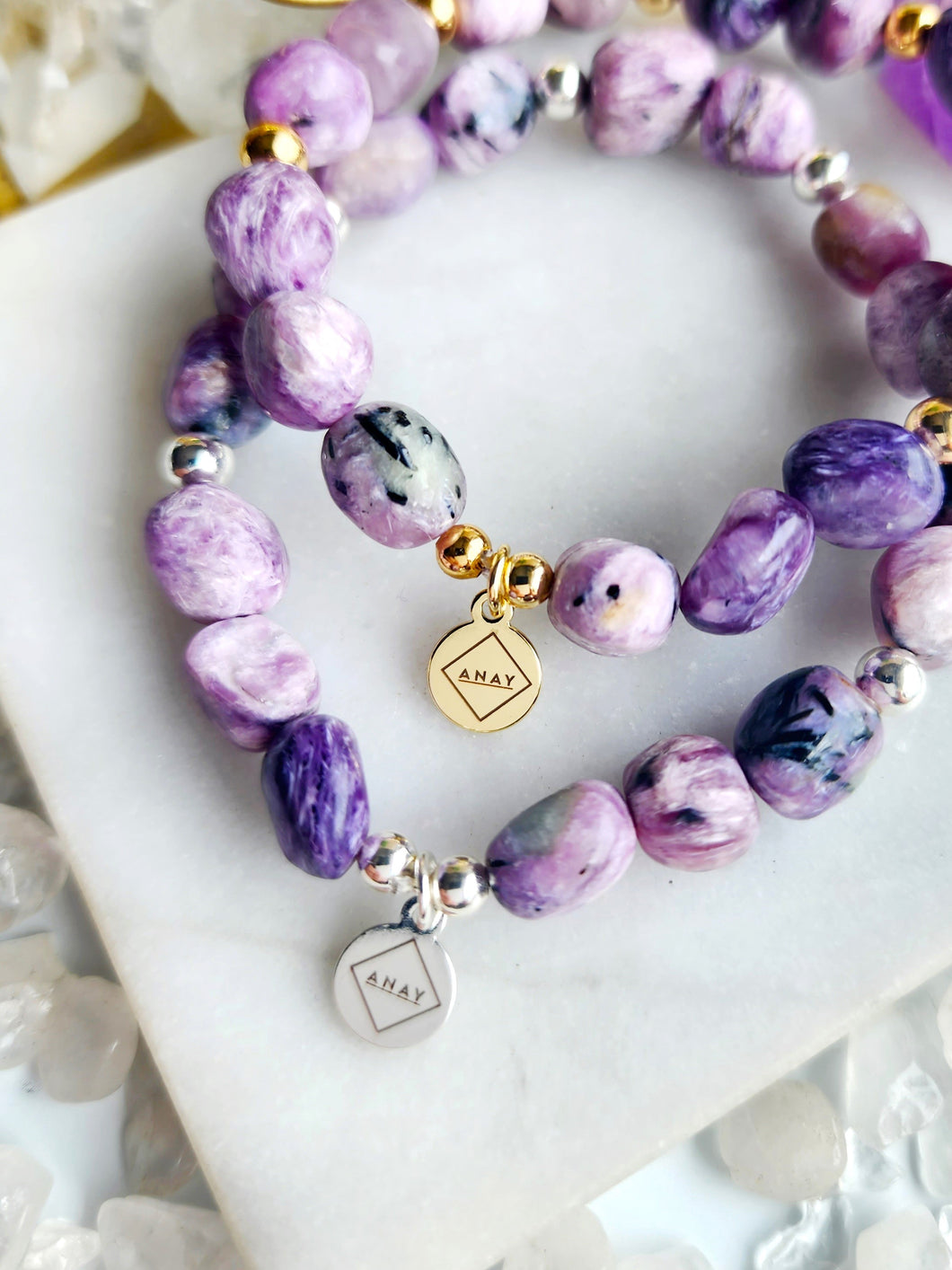  Discover transformation with Charoite, a revered stone known for profound spiritual properties. It facilitates growth, releases old patterns, and promotes spiritual insight and balance, unlocking a sacred realm of self-discovery and personal evolution