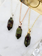 Load image into Gallery viewer, Dragons Blood Stone Mini Point Necklace
