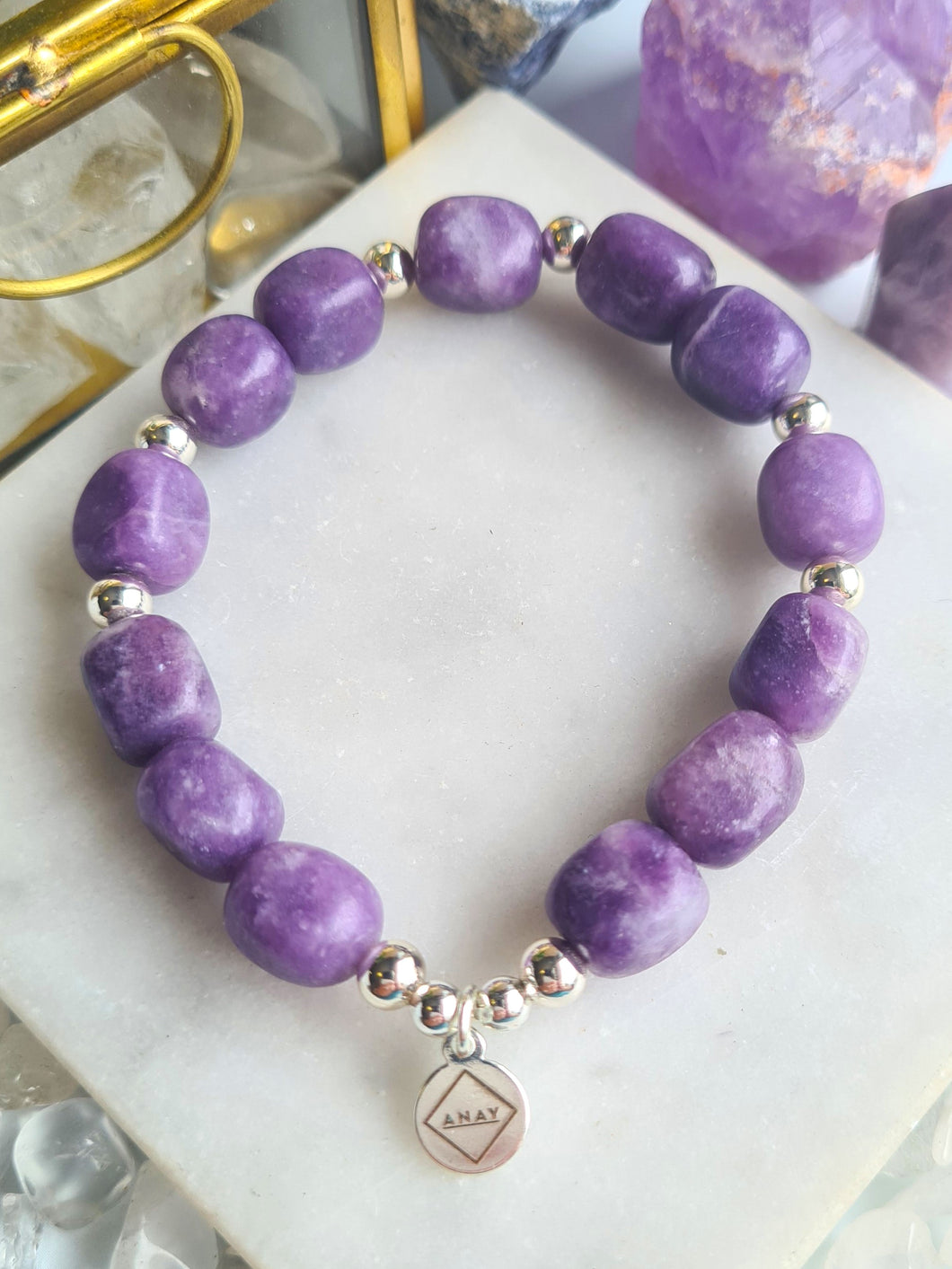 Lepidolite Bracelet - Silver