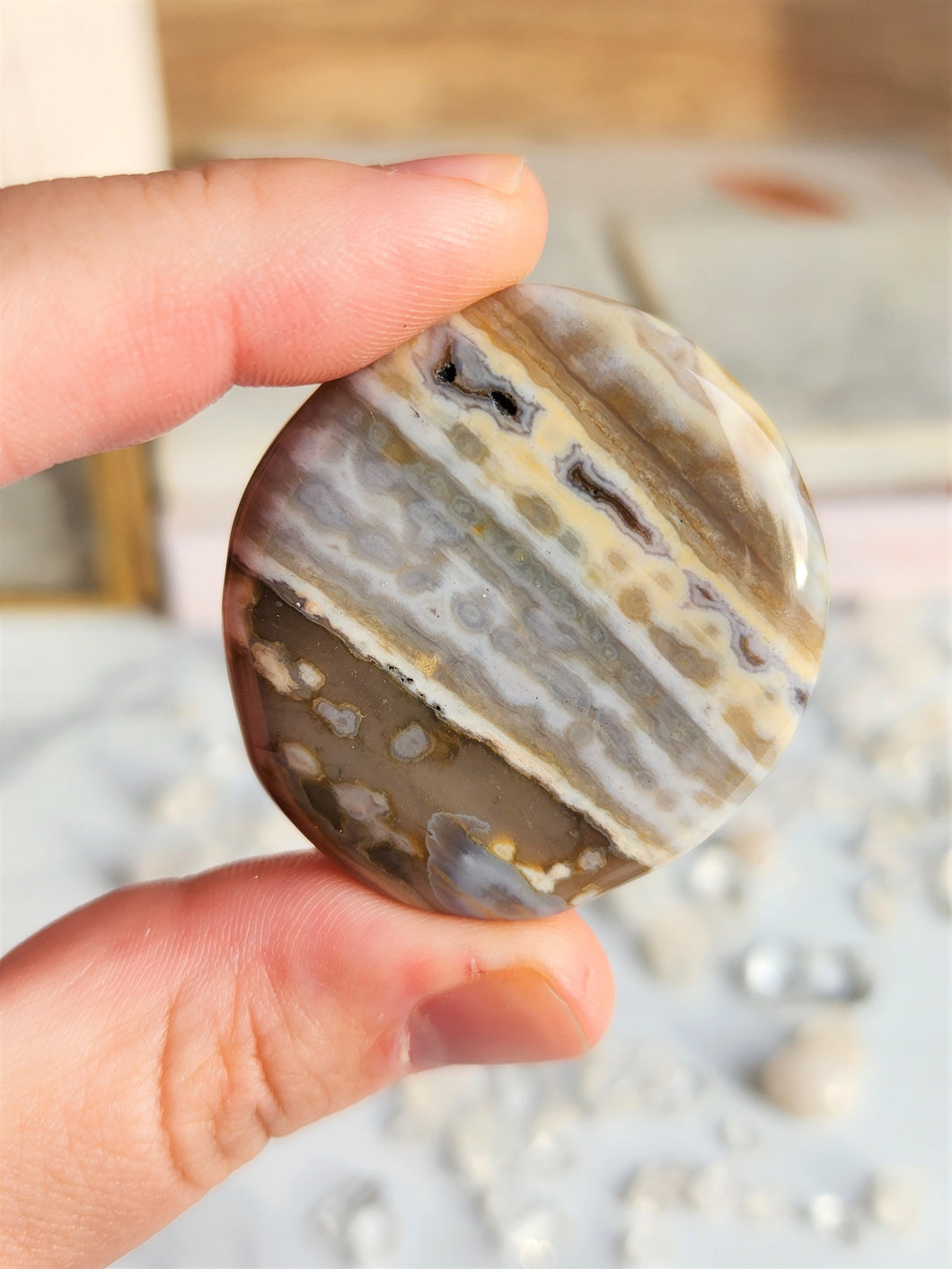 Ocean Jasper Palm Stone - 45mm