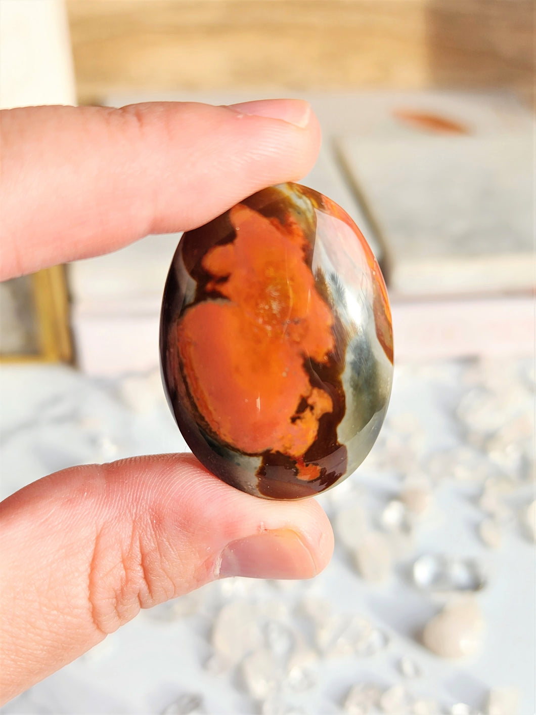 Polychrome Jasper Palm Stone - 40mm