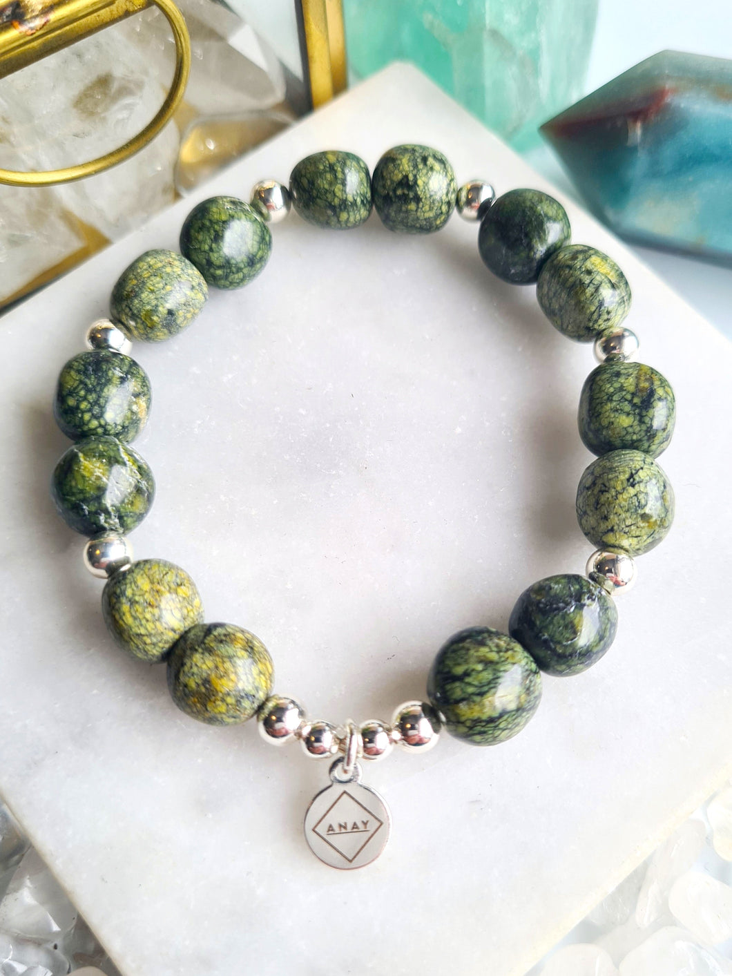 Snakeskin Jasper Bracelet - Silver