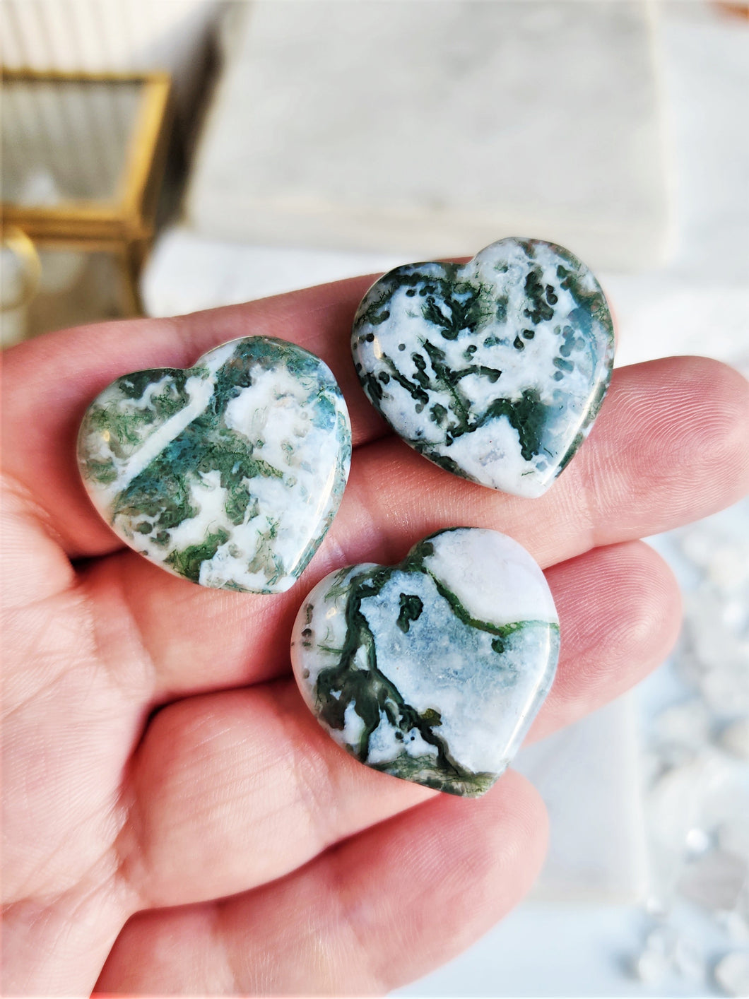 Tree Agate Heart - 25mm