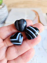 Load image into Gallery viewer, Banded Black Onyx Heart Mini - 20mm
