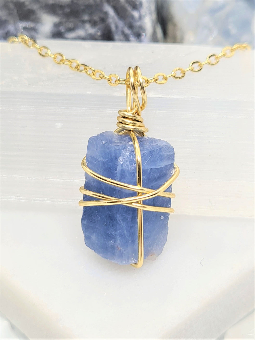 Blue Calcite is soothing and provides nurturing energies that help you work through personal challenges and unresolved trauma.