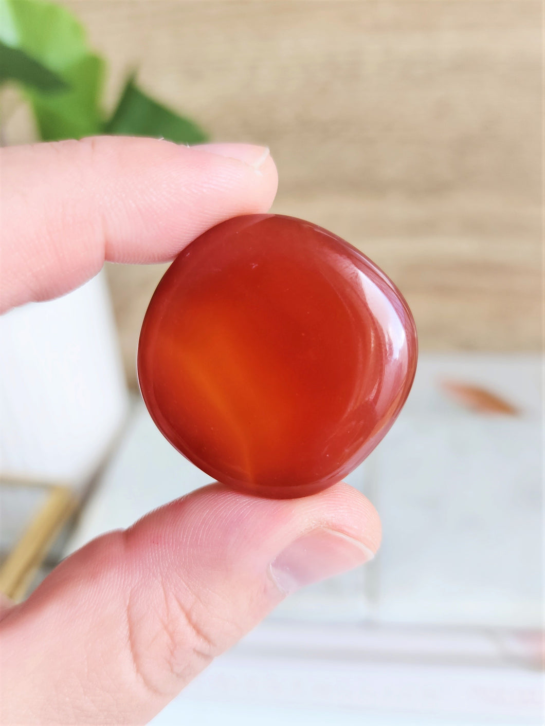 Carnelian Palm Stone - 30mm