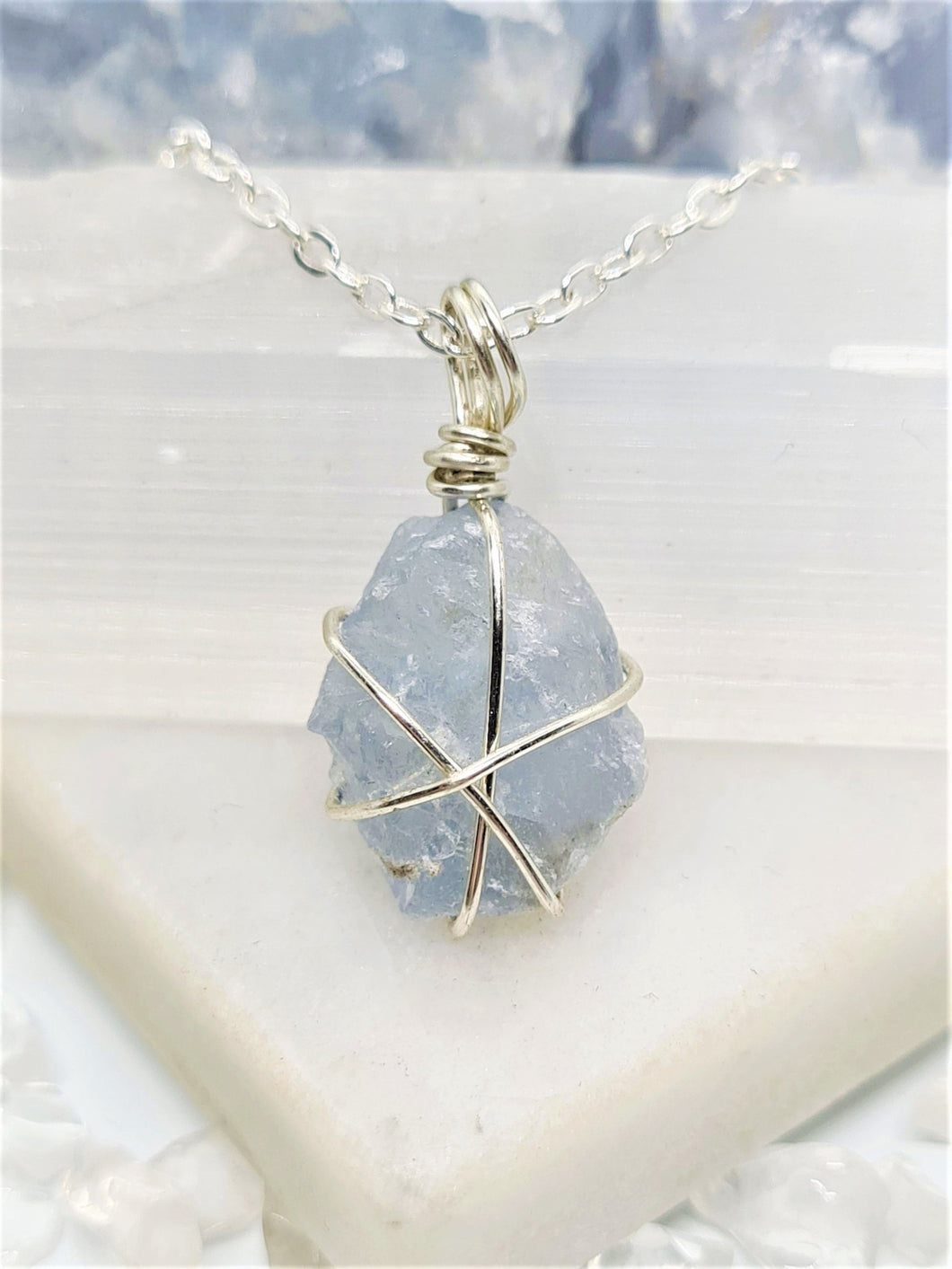 Celestite Rough - Silver 18 Inch length