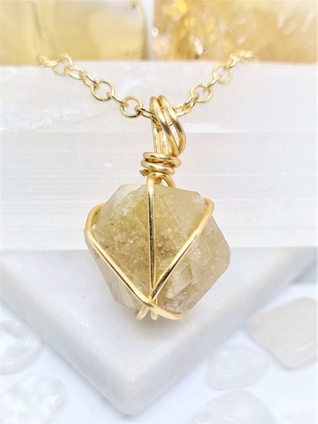 Grossular Garnet Crystal - Gold 20  Inch Length