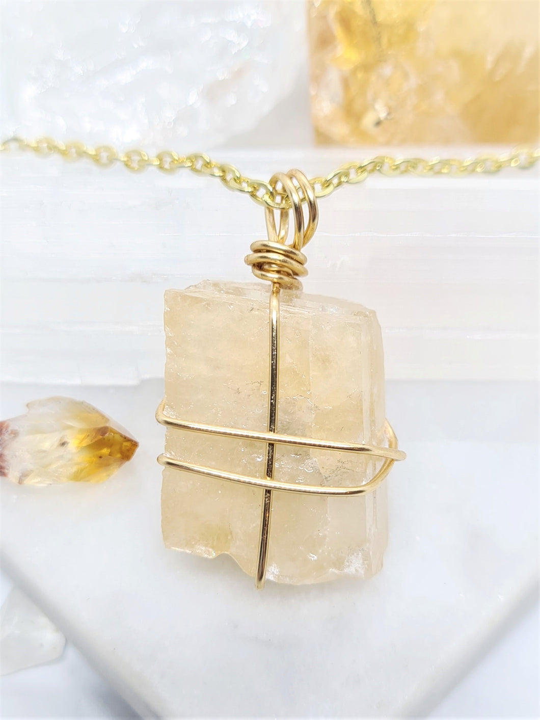 Honey Calcite Crystal - Gold 22 Inch length