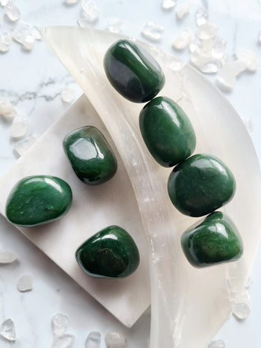 Nephrite Jade has been used for generations as a stone of good luck, fortune, and abundance. It welcomes positive change and gives you the confidence to accept on new opportunities