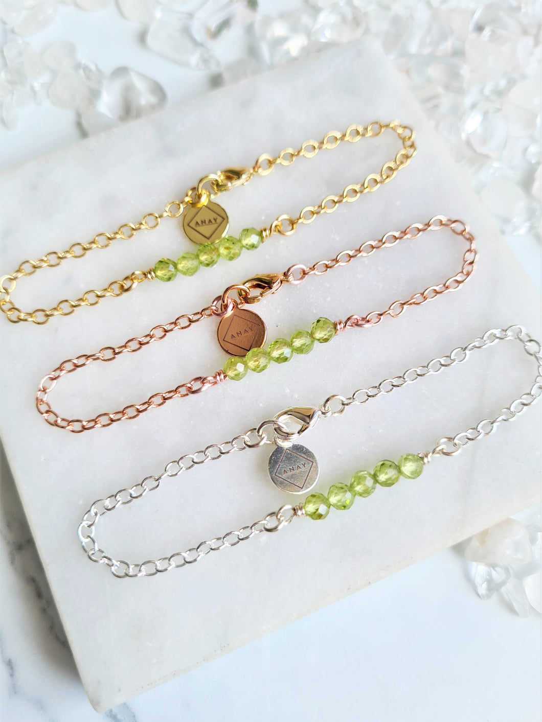 Peridot Bar Bracelet